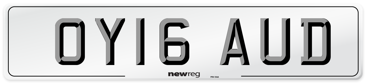 OY16 AUD Number Plate from New Reg